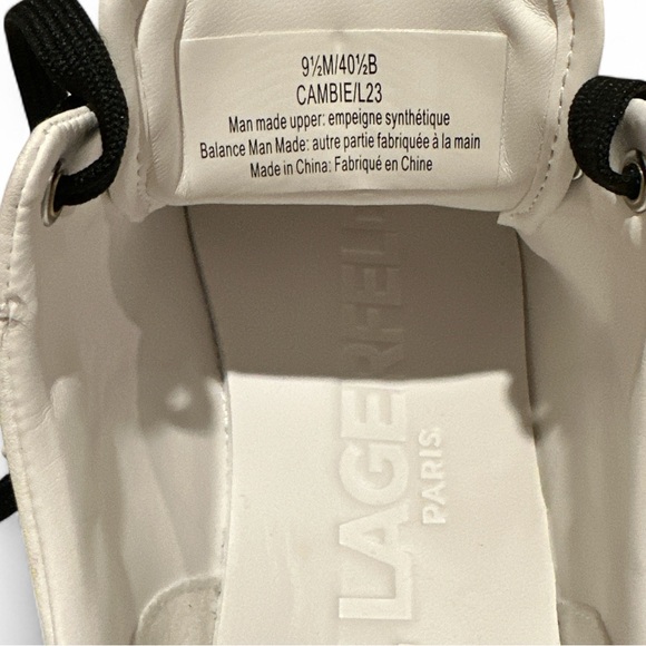 Karl Lagerfeld 9.5 pinned Cambie Women’s Sneakers White Logo low top - Picture 12 of 12